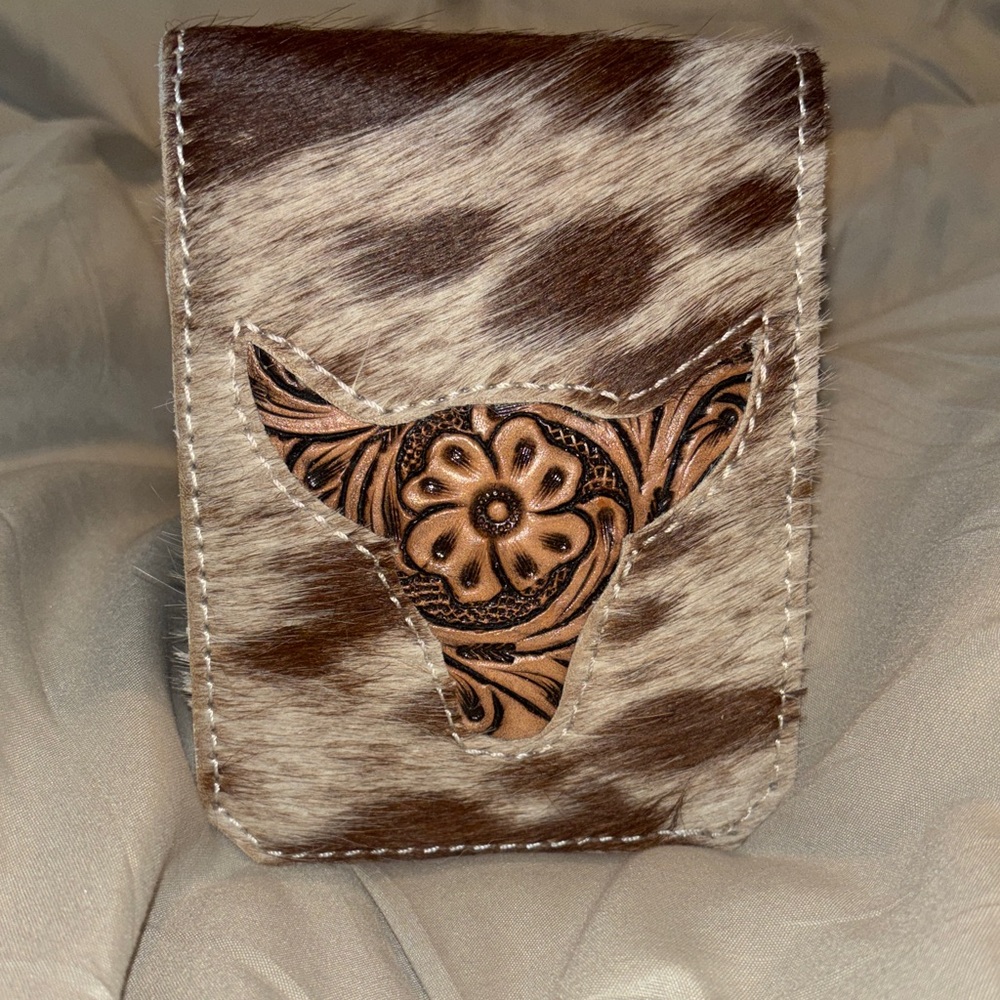 Real Cowhide Cell Phone Holder